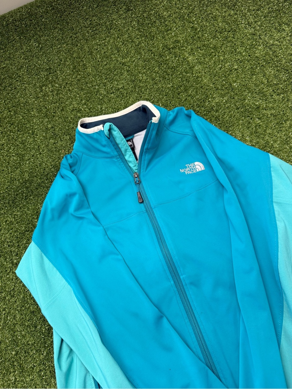 The North Face Women's Windstopper Two Tone Blue Teal Jacket Full Zip Outdoor L - Picture 3 of 8